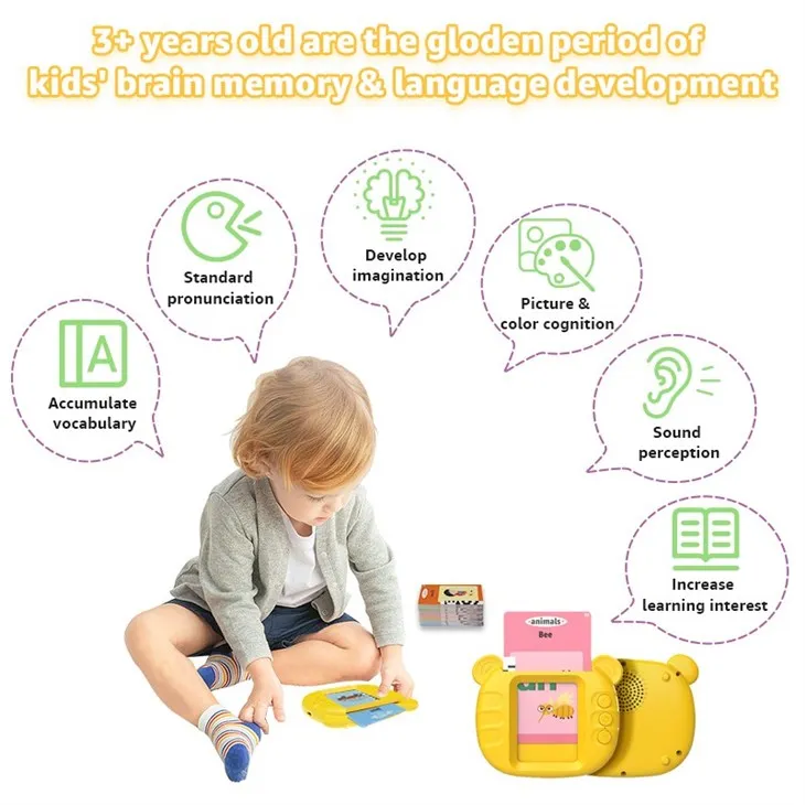 Kid Talking Flash Card Education Learning Machine Talking Flash Cards Learning Toys French 112 Cards 224 Words